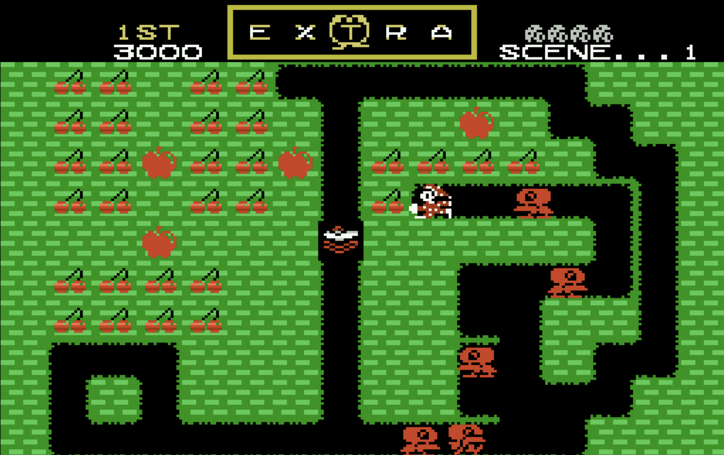 Gameplay screenshot from Mr. Do! Arcade on ColecoVision